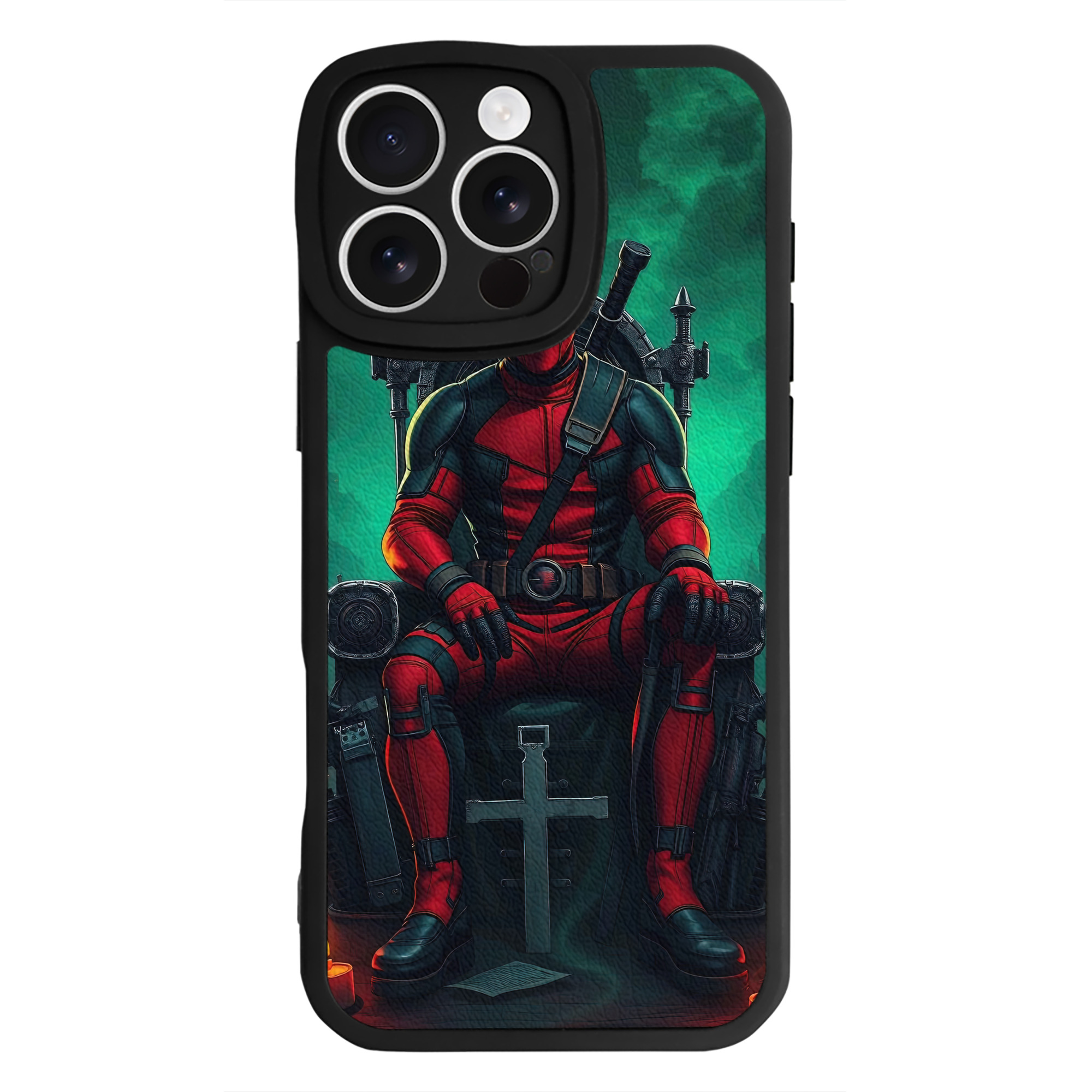 （画像用） Deadpool デッドプール 【iPhone 16シリーズ対応】シリコンスマホケース（レザー調） 材質：シリコン
